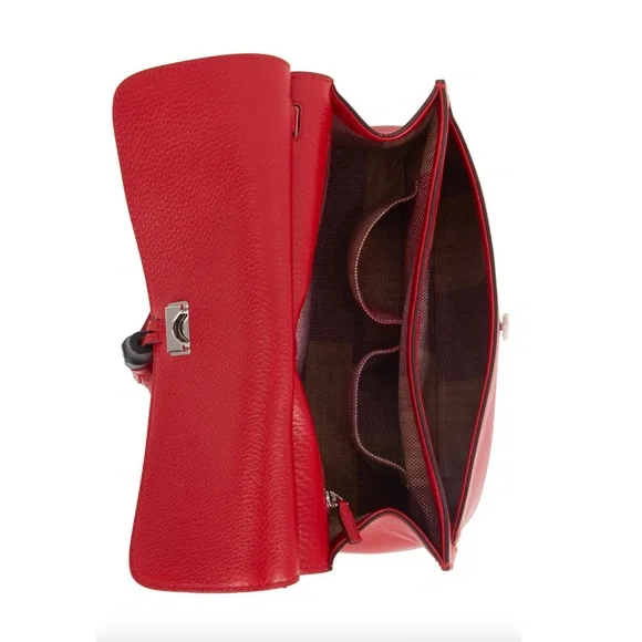 Gucci Women's Bamboo Daily Red Leather Flap Shoulder Bag - Picture 3 of 16